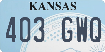 KS license plate 403GWQ
