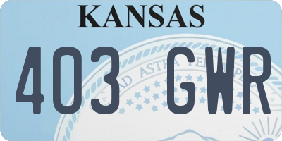 KS license plate 403GWR