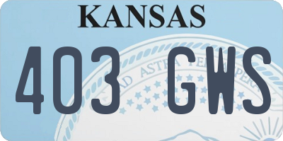 KS license plate 403GWS