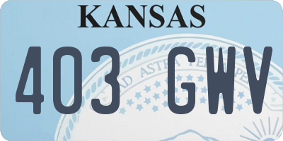KS license plate 403GWV