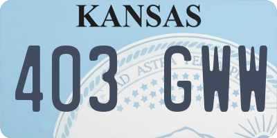 KS license plate 403GWW