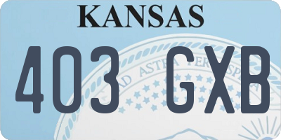 KS license plate 403GXB