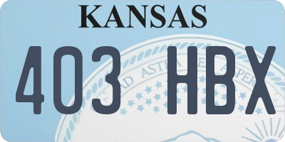 KS license plate 403HBX