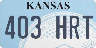 KS license plate 403HRT