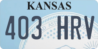 KS license plate 403HRV