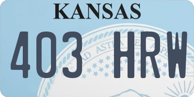 KS license plate 403HRW
