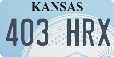 KS license plate 403HRX