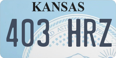 KS license plate 403HRZ