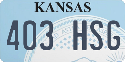 KS license plate 403HSG
