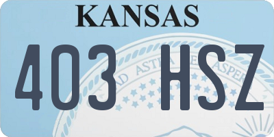 KS license plate 403HSZ