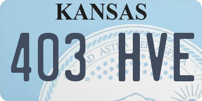 KS license plate 403HVE