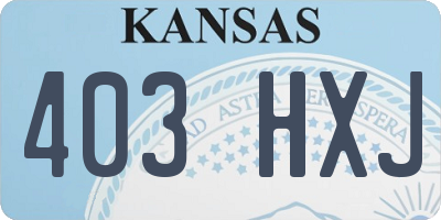 KS license plate 403HXJ
