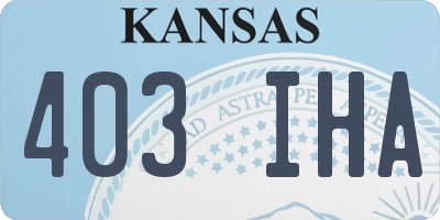 KS license plate 403IHA