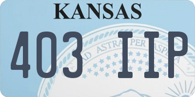 KS license plate 403IIP
