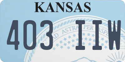 KS license plate 403IIW