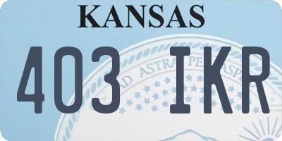 KS license plate 403IKR