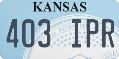 KS license plate 403IPR