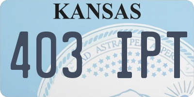 KS license plate 403IPT
