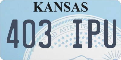KS license plate 403IPU
