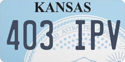 KS license plate 403IPV