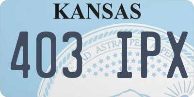 KS license plate 403IPX