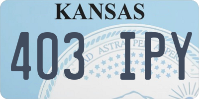 KS license plate 403IPY