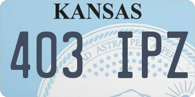 KS license plate 403IPZ