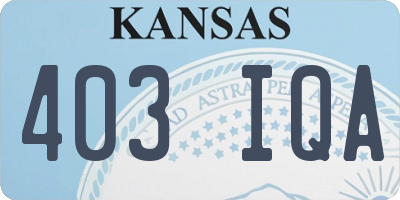 KS license plate 403IQA
