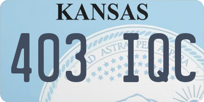 KS license plate 403IQC
