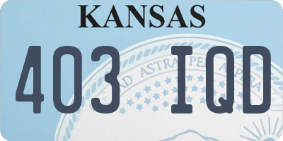 KS license plate 403IQD