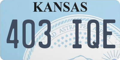KS license plate 403IQE