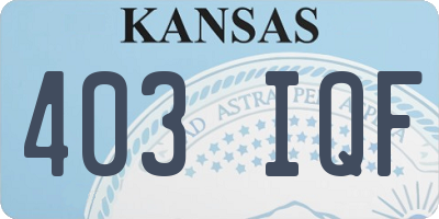 KS license plate 403IQF