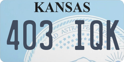 KS license plate 403IQK