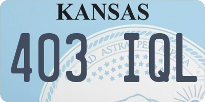 KS license plate 403IQL
