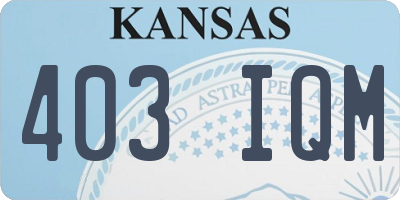 KS license plate 403IQM