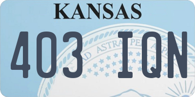 KS license plate 403IQN