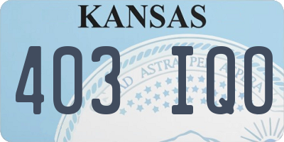 KS license plate 403IQO