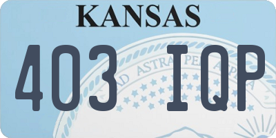 KS license plate 403IQP