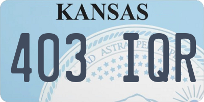 KS license plate 403IQR