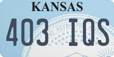 KS license plate 403IQS