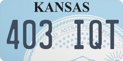 KS license plate 403IQT
