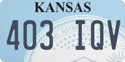 KS license plate 403IQV