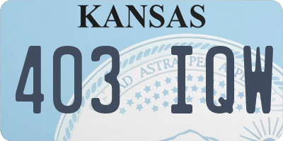 KS license plate 403IQW
