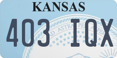 KS license plate 403IQX
