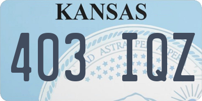 KS license plate 403IQZ