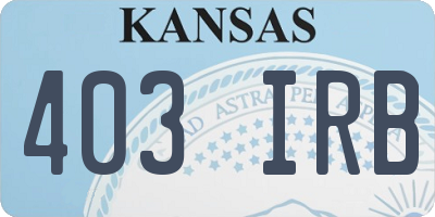 KS license plate 403IRB