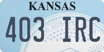 KS license plate 403IRC