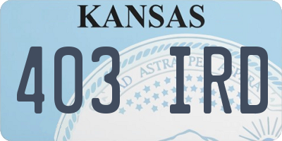 KS license plate 403IRD