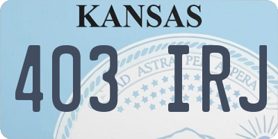 KS license plate 403IRJ