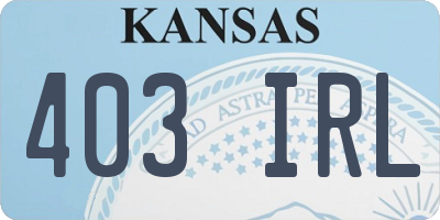 KS license plate 403IRL